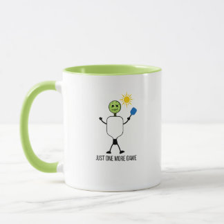 Funny Pickleball Player Character Holding Paddle  Mug