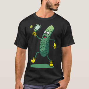 Funny Pickleball Player Coach Cucumber Prickled Fr T-Shirt