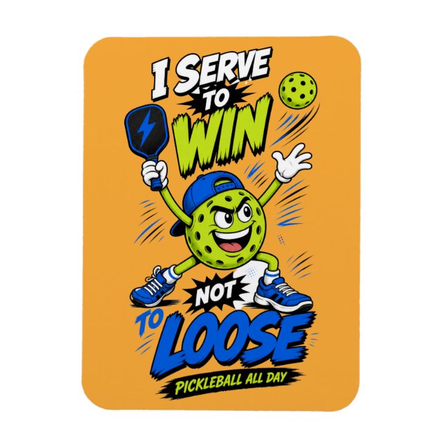 Funny Pickleball Player Design Magnet (Vertical)