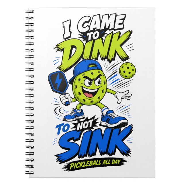 Funny Pickleball Player Design Notebook (Front)