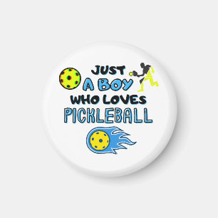 Funny Pickleball Player Just A Boy Who Loves Pickl Magnet