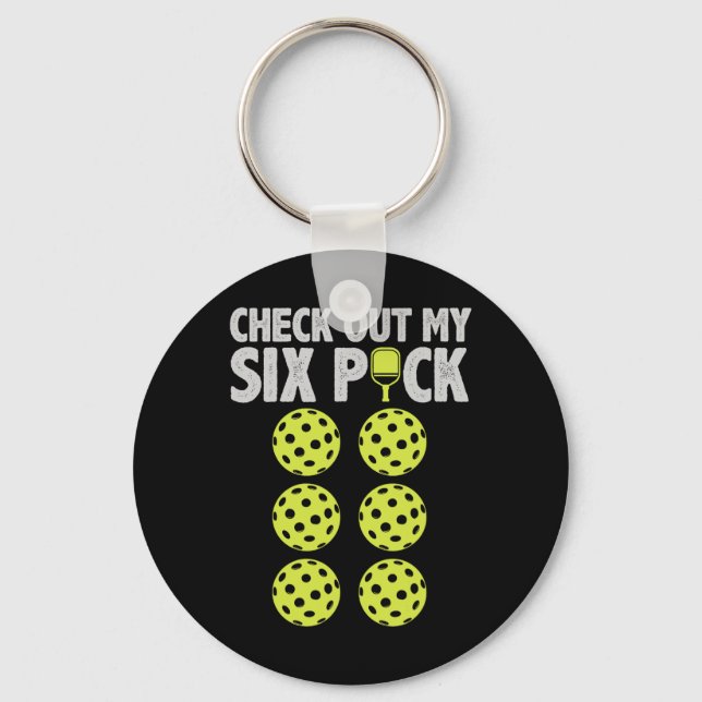 Funny Pickleball Player Men Paddleball Check My Si Key Ring (Front)