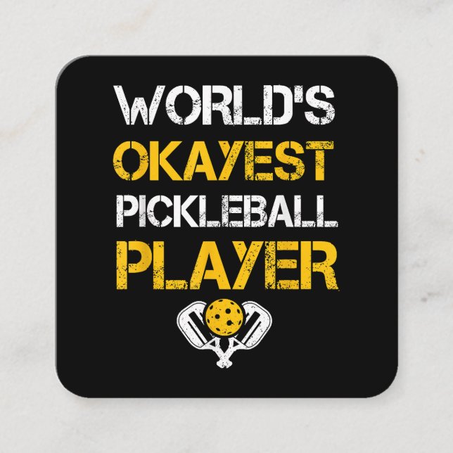 Funny Pickleball Player Paddle - Pickleballing & P Square Business Card (Front)