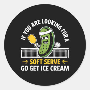Funny Pickleball Player Paddleball Lover Men Women Classic Round Sticker