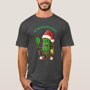 Funny Pickleball Player Santa Pickleable Gift T-Shirt