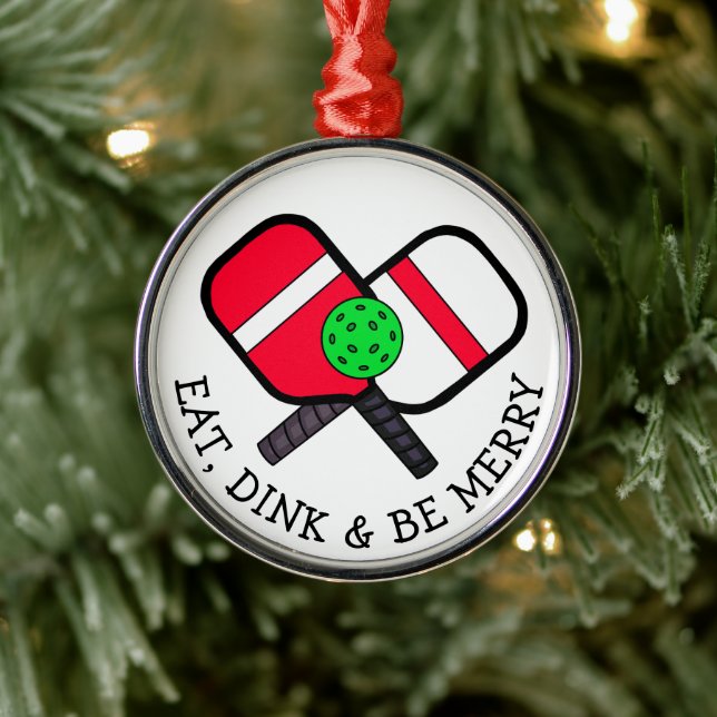 Funny Pickleball Pun Christmas    Metal Ornament (Tree)