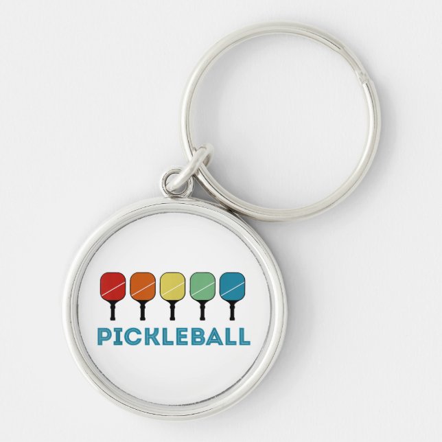 Funny Pickleball Retro Vintage  Key Ring (Front)