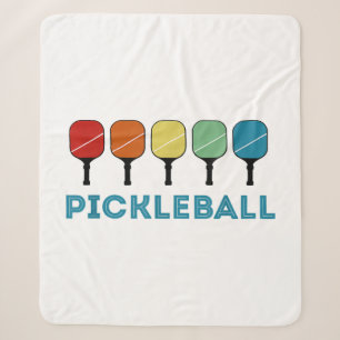 Funny Pickleball Retro Vintage Sherpa Blanket