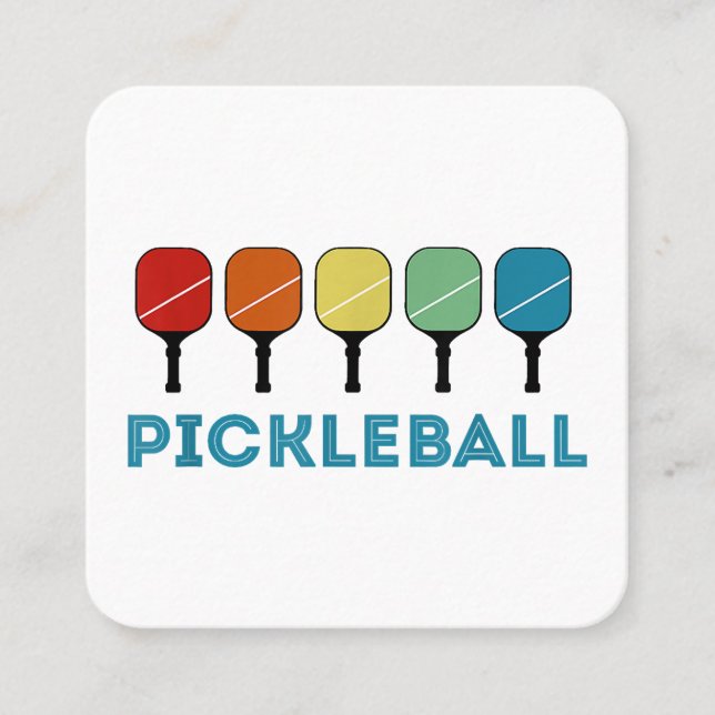 Funny Pickleball Retro Vintage  Square Business Card (Front)