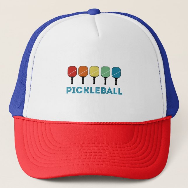 Funny Pickleball Retro Vintage  Trucker Hat (Front)