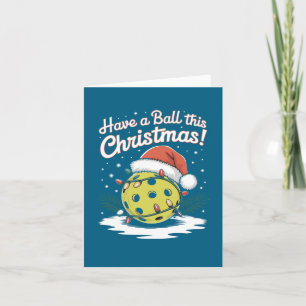 Funny Pickleball Santa Christmas Lights, Your Text Holiday Card