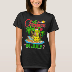 Funny Pickleball Santa Hat Hawaiian Christmas In J T-Shirt