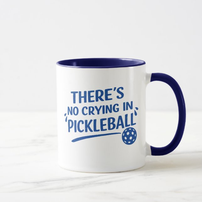 Funny Pickleball Saying Blue Text  Mug (Right)