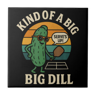 Funny Pickleball Social Club Big Dill Ceramic Tile