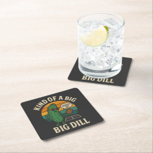 Funny Pickleball Social Club Big Dill Square Paper Coaster