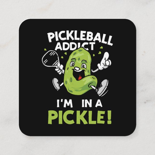 Funny-Pickleball Square Business Card (Back)