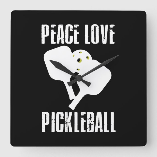 Funny Pickleball   Square Wall Clock (Front)