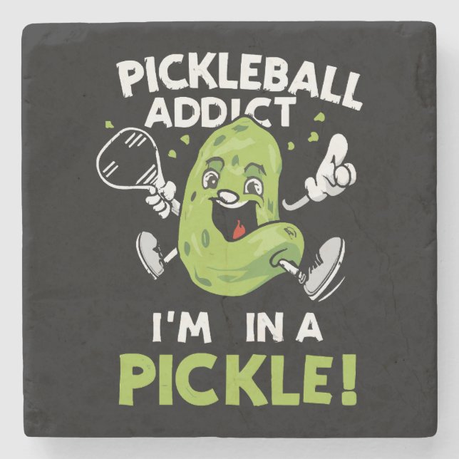 Funny-Pickleball Stone Coaster (Front)