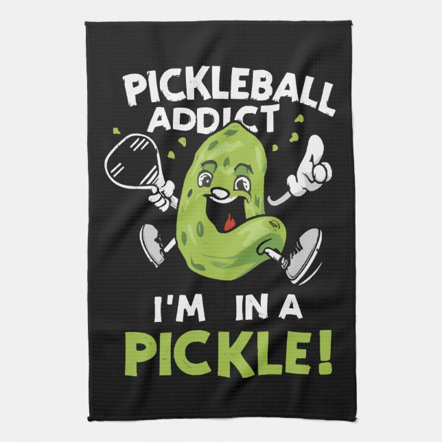 Funny-Pickleball Tea Towel (Vertical)