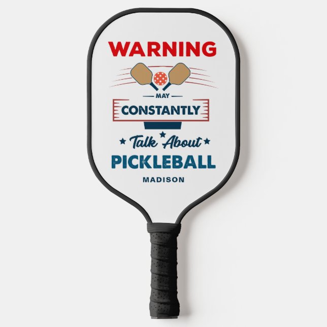 Funny Pickleball Typography Personalised Name Pickleball Paddle (Front)