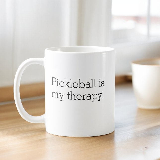 Funny Pickleball Typography Simple Minimalist Coffee Mug (Creator Uploaded)