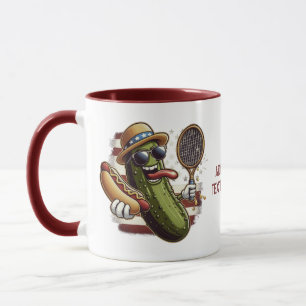 Funny Pickleball USA Flag Pickle enjoy hotdog Mug