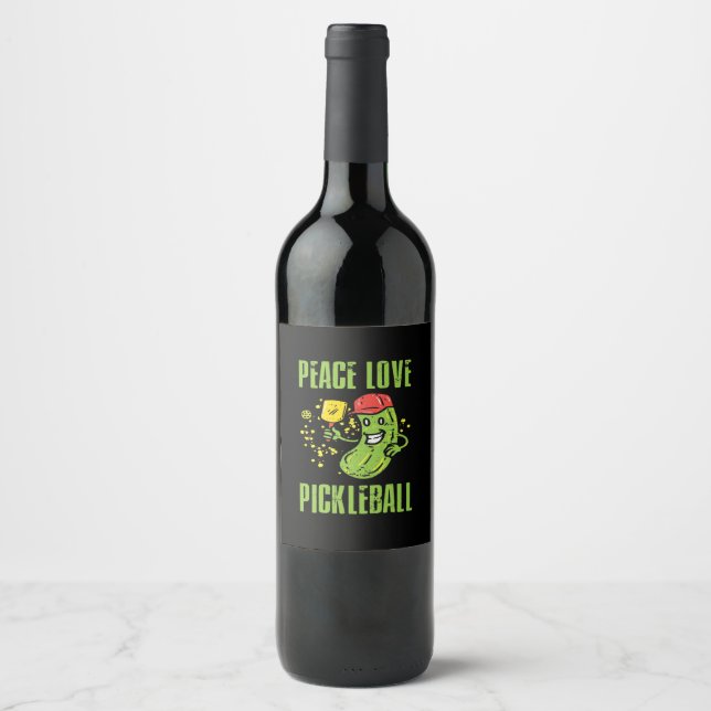 Funny Pickleball Wine Label (Front)