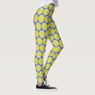 Funny Pickleball Yellow Ball and Blue Sports Leggings