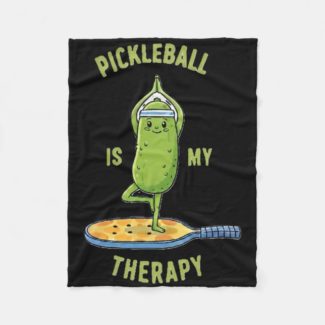 Funny Picklell Is My Therapy Paddle Tee  Fleece Blanket (Front)