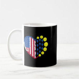 Funny Picklell Ll With American Flag Heart 4th Of Coffee Mug