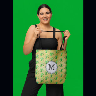 Funny Pickleman Monogram  Tote Bag