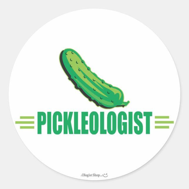 Funny Pickles Classic Round Sticker (Front)