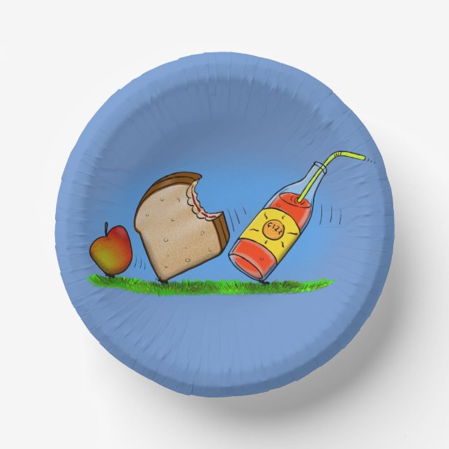 Funny picnic ants cartoon picture paper plates (Front)