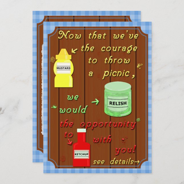 Funny Picnic Cookout Party Pun Invitation (Front/Back)