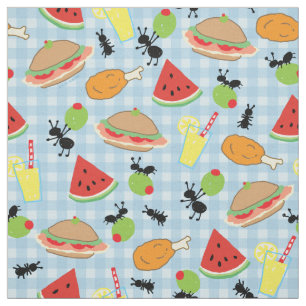 Funny Picnic Food Fabric