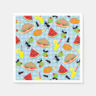Funny Picnic Food Pattern Paper Napkins