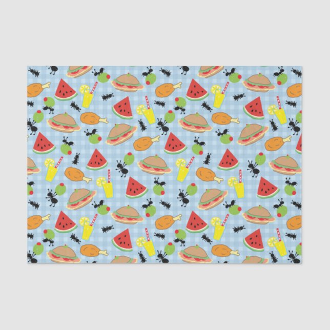 Funny Picnic Food Pattern Tissue Paper (Front)