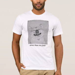 funny picture of akita smiling cute dog T-Shirt