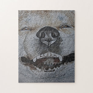 funny picture of smiling dog jigsaw puzzle
