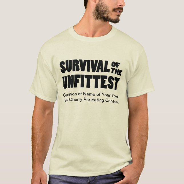 Funny Pie Eating Contest Winner's Survival T-Shirt (Front)