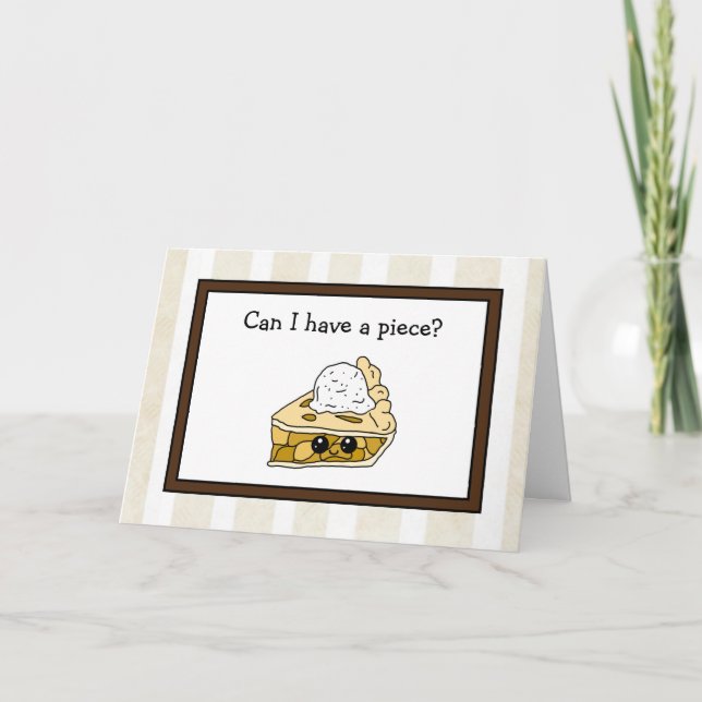 Funny Pie Pun, Happy Anniversary Romantic Humour Card (Front)