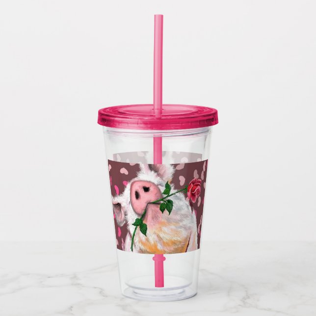 Funny Pig Acrylic Tumbler (Front)