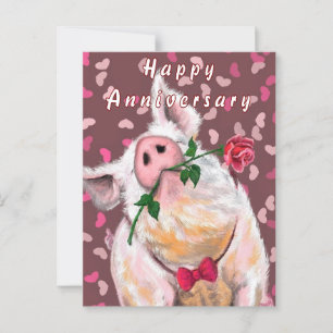 Funny Pig Anniversary Card