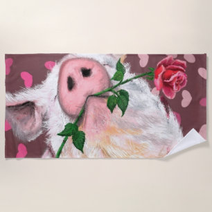 Funny Pig Beach Towel