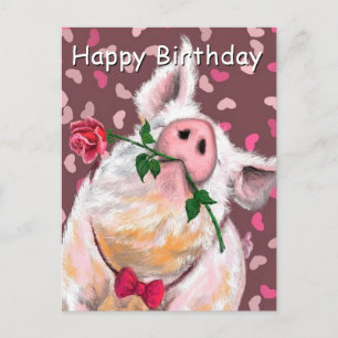 Funny Pig Birthday Card
