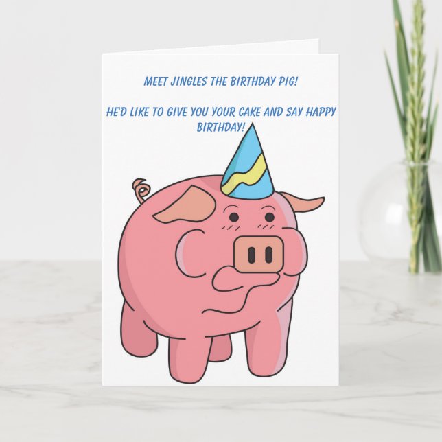 Funny Pig Birthday Card (Front)