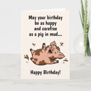 Funny Pig Birthday Card