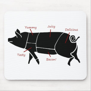 Funny Pig Butcher Chart Diagram Mouse Pad