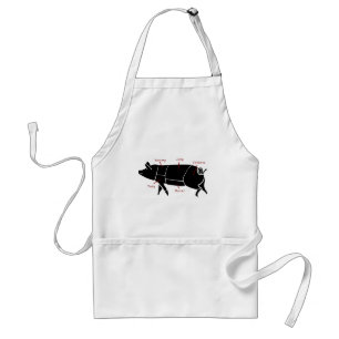 Funny Pig Butcher Chart Diagram Standard Apron
