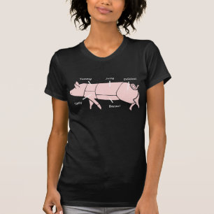 Funny Pig Butcher Chart Diagram T-Shirt